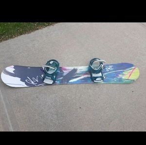 K2 womens snowboard and bindings